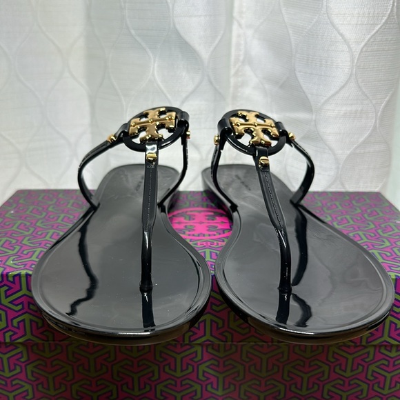 NIB Tory Burch Mini Miller Jelly Thong Sandals BLACK AUTHENTIC - Picture 9 of 9